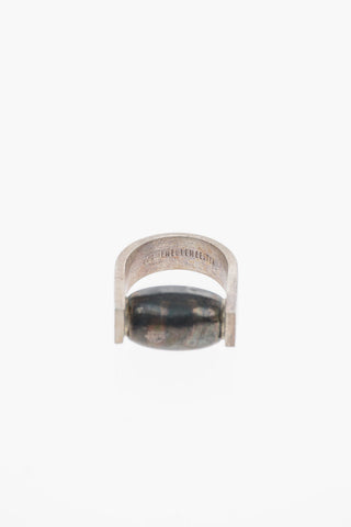 Antique Silver Oval Cut Band Ring