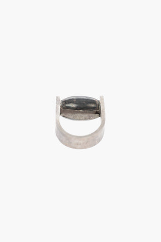 Antique Silver Oval Cut Band Ring