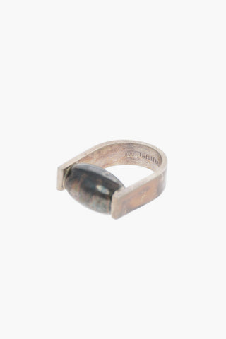 Antique Silver Oval Cut Band Ring
