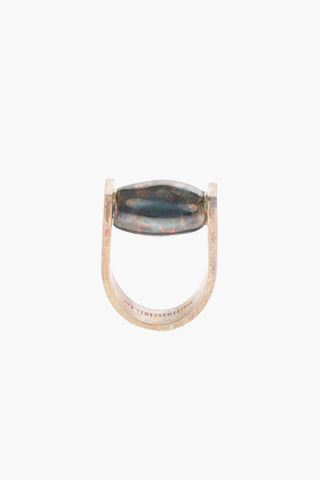 Antique Silver Oval Cut Band Ring