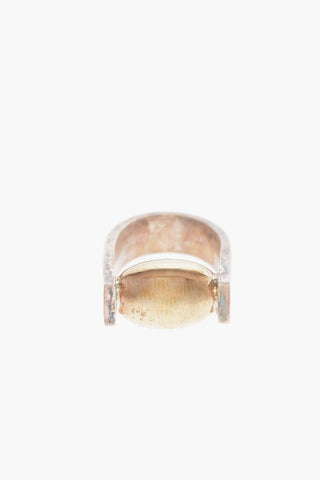 Silver Oval Cut Band Ring
