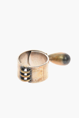 Silver LOCKING PEARL Ring