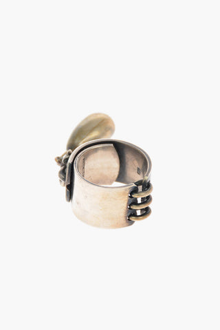 Silver LOCKING PEARL Ring
