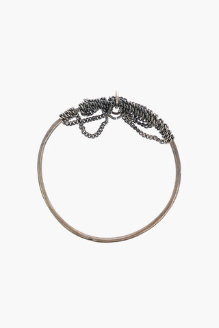 Bracciale Bangle in Argento con Catena