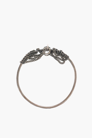 Bracciale Bangle in Argento con Catena