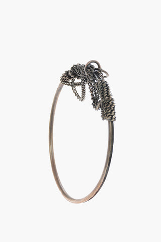 Bracciale Bangle in Argento con Catena