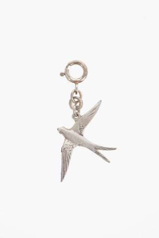 Charm in Argento con Rondine