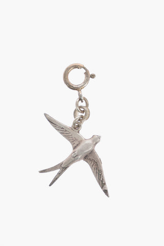 Charm in Argento con Rondine
