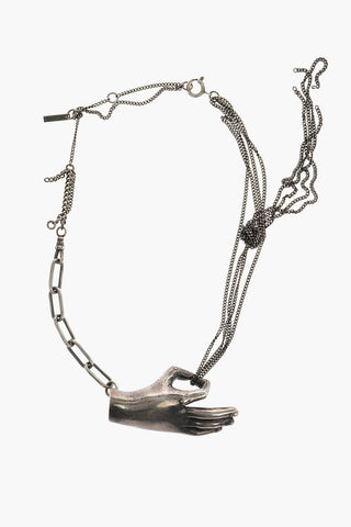 Silver Choker with Hand Detail