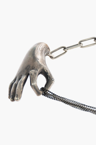 Silver Choker with Hand Detail