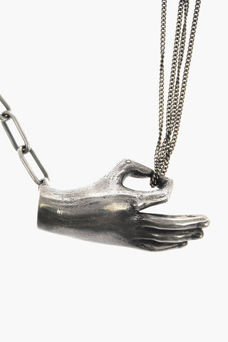 Silver Choker with Hand Detail