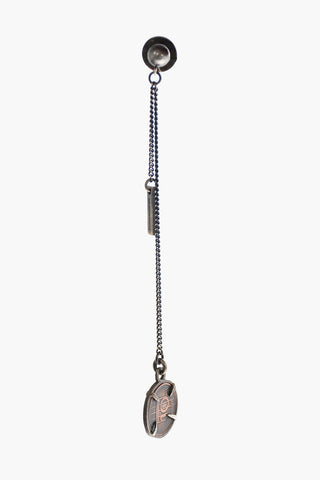 Silver Single Drop Earring with Coin Pendant