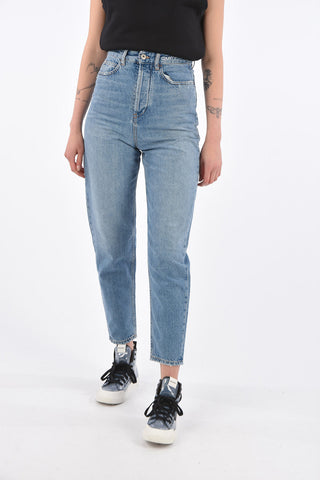stone washed high-rise waist COUNTRY straight fit jeans