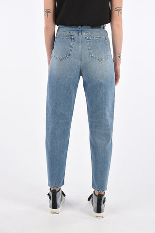 stone washed high-rise waist COUNTRY straight fit jeans