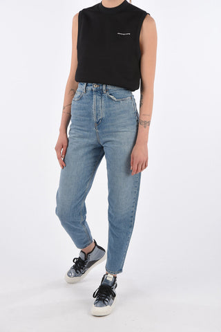 stone washed high-rise waist COUNTRY straight fit jeans