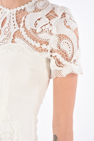 Mini Dress a Balze con ricamo