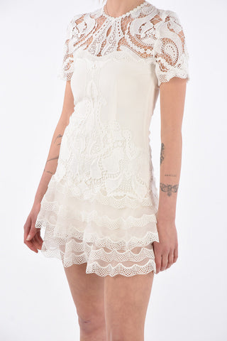 Mini Dress a Balze con ricamo