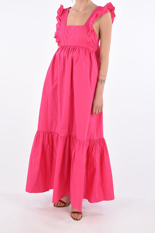 Maxi Open Back Ruffled Dress