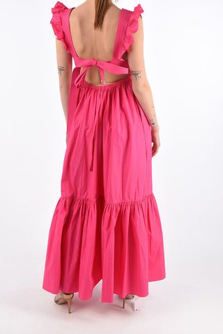 Maxi Open Back Ruffled Dress