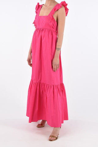 Maxi Open Back Ruffled Dress