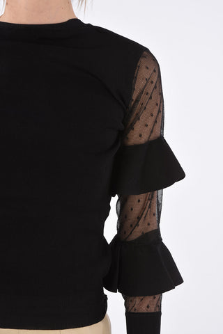 Sweater with Ruffle Sleeve