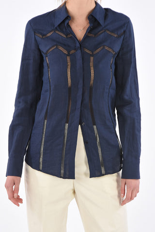 Embroidered HEATHERE Linen Shirt