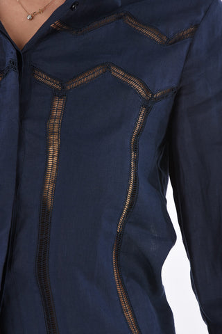 Embroidered HEATHERE Linen Shirt