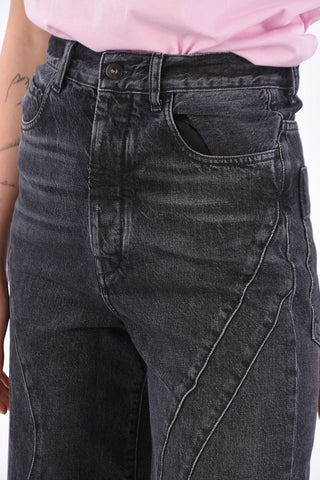high-rise waist County wide jeans
