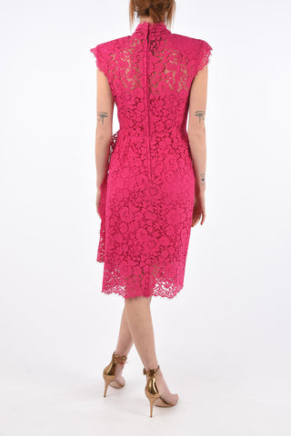 Vestito in Pizzo Macramé con Colletto Tie Neck