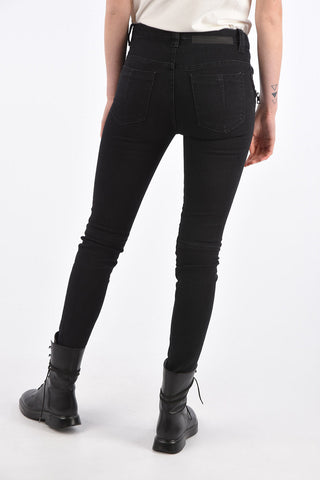 Lace up skinny fit jeans