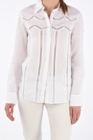 Embroidered HEATHERE Linen Shirt