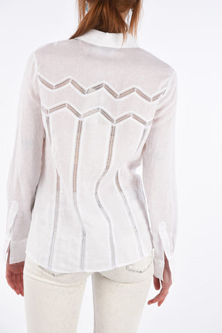 Embroidered HEATHERE Linen Shirt