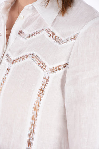 Embroidered HEATHERE Linen Shirt