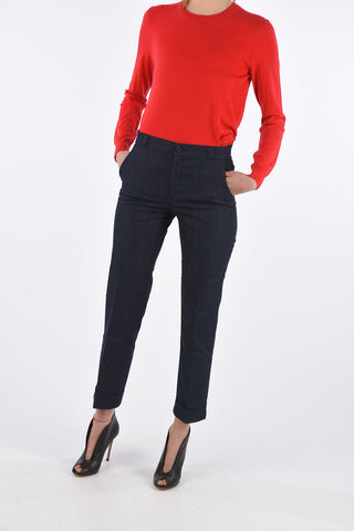 cuffed hem trousers cropped jeans