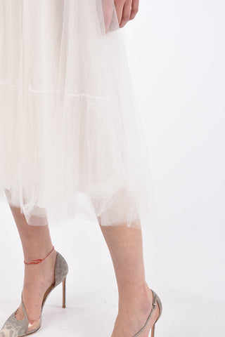 Tulle Flared Skirt with Elastic Waist Band