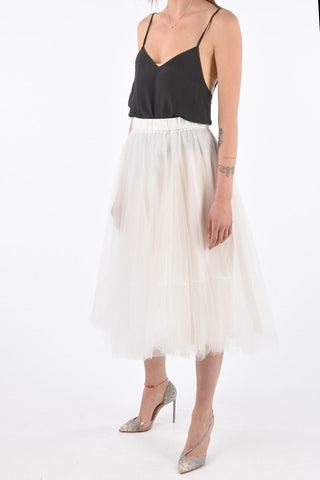 Tulle Flared Skirt with Elastic Waist Band