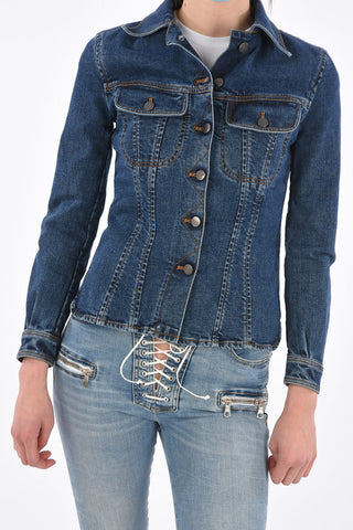 Denim Logo Fitted Jacket