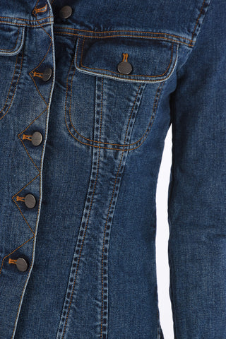 Denim Logo Fitted Jacket
