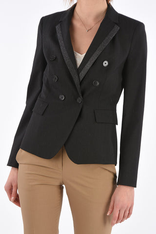 Pinstriped SFOGLIARE Blazer with Lurex Details