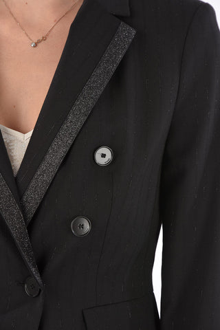 Pinstriped SFOGLIARE Blazer with Lurex Details