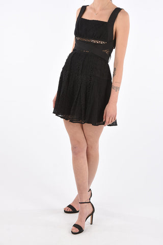 Mini Flare Dress in Pizzo con Schiena Scoperta 