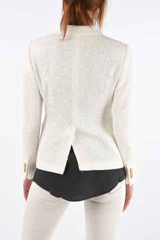 Lined Double Breasted Blazer with Peaked Lapels