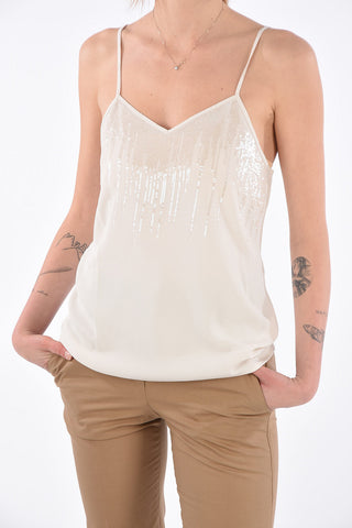 Sequined Top with Adjustable Shoulder Straps