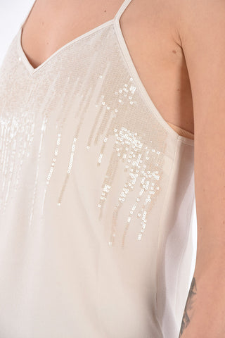 Sequined Top with Adjustable Shoulder Straps