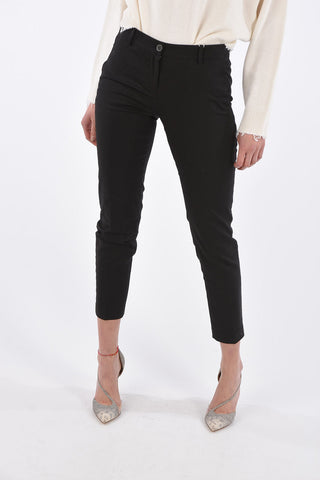 High Waist Crop Pants with Jetted Pockets