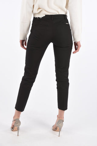 High Waist Crop Pants with Jetted Pockets