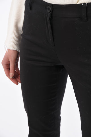 High Waist Crop Pants with Jetted Pockets