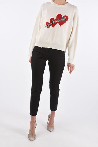 High Waist Crop Pants with Jetted Pockets
