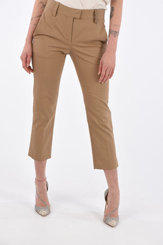 High Waist Cropped Pants with Jewel Detail