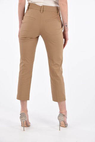 High Waist Cropped Pants with Jewel Detail